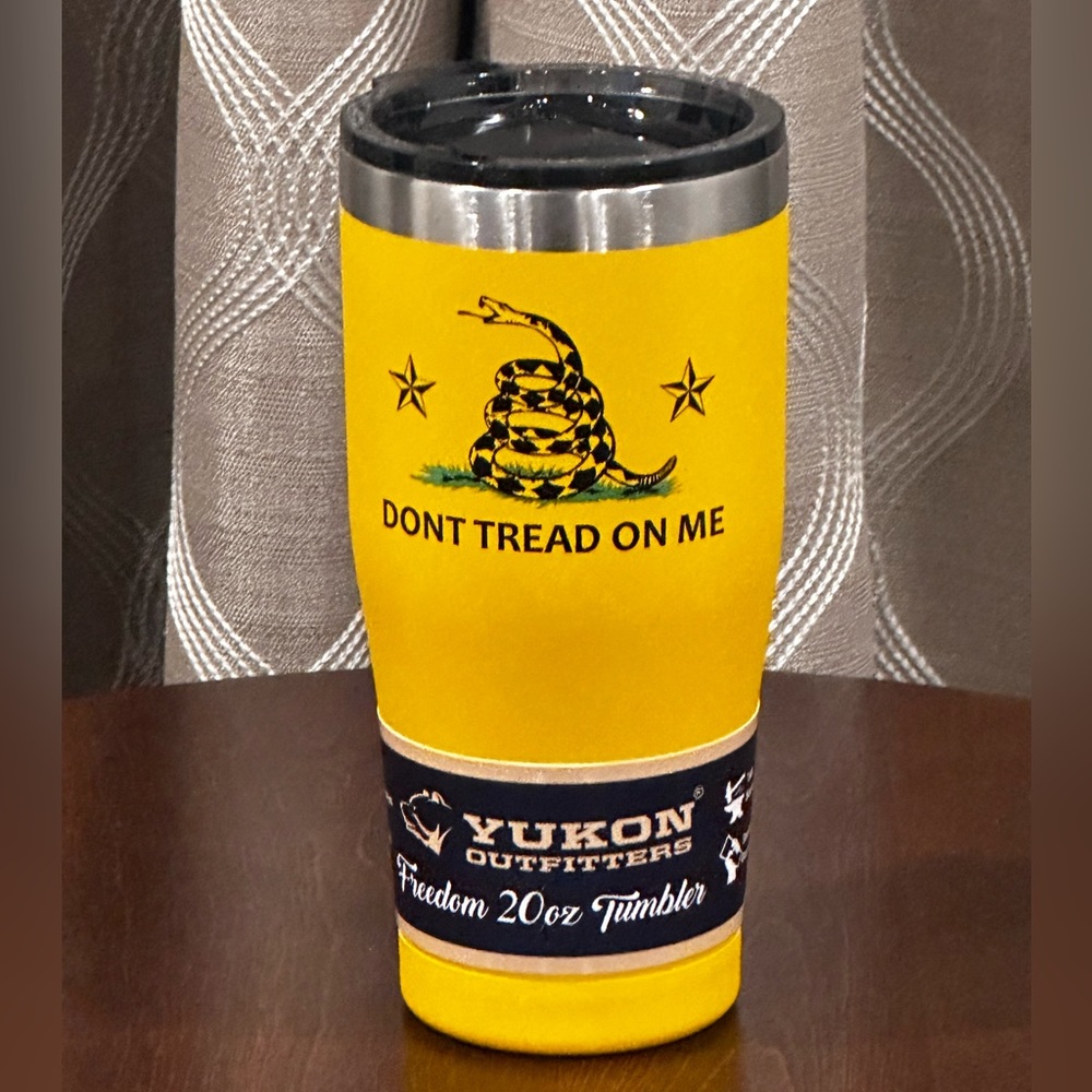 “Don’t Tread On Me” Yellow Yukon Outfitters Freedom 20oz Tumbler